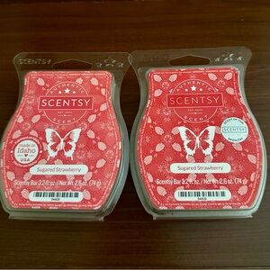 2 New Scentsy Bars Sugared Strawberry